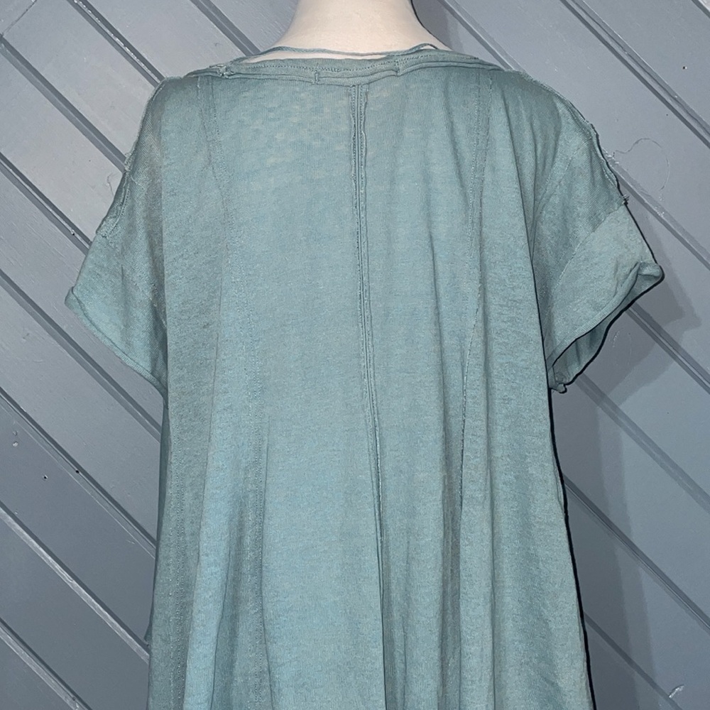 We The Free Women's Torquoise Blue V-Neck - Picture 6 of 7